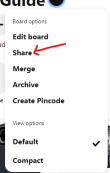 share option in Pinterest board